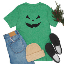 Load image into Gallery viewer, Halloween Pumpkin Face Unisex Jersey Short Sleeve Tee