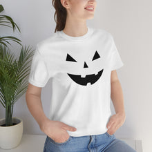 Load image into Gallery viewer, Halloween Pumpkin Face Unisex Jersey Short Sleeve Tee