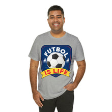 Load image into Gallery viewer, Futbol Is Life Unisex Jersey Crew Neck T-shirt
