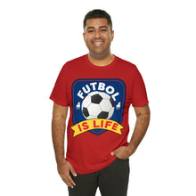 Load image into Gallery viewer, Futbol Is Life Unisex Jersey Crew Neck T-shirt