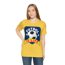 Load image into Gallery viewer, Futbol Is Life Unisex Jersey Crew Neck T-shirt