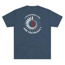 Load image into Gallery viewer, I Transform Lives Jetstream Health Coach Unisex Tri-Blend Crew Tee