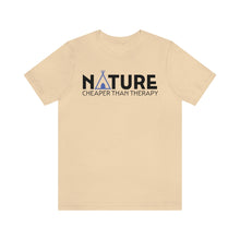 Load image into Gallery viewer, Nature Cheaper Than Therapy Motivational Soft Unisex Jersey Short Sleeve Tee
