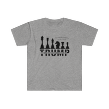 Load image into Gallery viewer, The World of Politics is Like Chess There is No Need for a Trump USA Unisex Softstyle T-Shirt