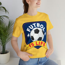 Load image into Gallery viewer, Futbol Is Life Unisex Jersey Crew Neck T-shirt