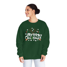Load image into Gallery viewer, Merry Christmas Antlers Candy Canes Snowflake Unisex NuBlend® Crewneck Sweatshirt