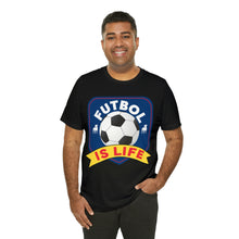 Load image into Gallery viewer, Futbol Is Life Unisex Jersey Crew Neck T-shirt