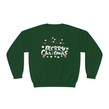 Load image into Gallery viewer, Merry Christmas Antlers Candy Canes Snowflake Unisex NuBlend® Crewneck Sweatshirt