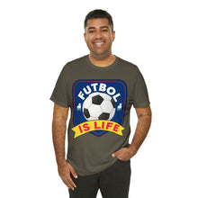 Load image into Gallery viewer, Futbol Is Life Unisex Jersey Crew Neck T-shirt