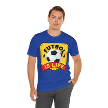 Load image into Gallery viewer, Futbol Is Life Unisex Jersey Crew Neck T-shirt