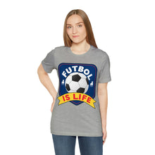 Load image into Gallery viewer, Futbol Is Life Unisex Jersey Crew Neck T-shirt