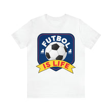 Load image into Gallery viewer, Futbol Is Life Unisex Jersey Crew Neck T-shirt