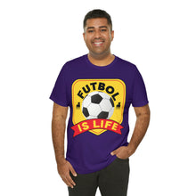 Load image into Gallery viewer, Futbol Is Life Unisex Jersey Crew Neck T-shirt