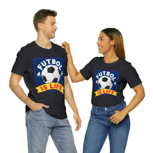 Load image into Gallery viewer, Futbol Is Life Unisex Jersey Crew Neck T-shirt