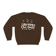 Load image into Gallery viewer, Merry Christmas Antlers Candy Canes Snowflake Unisex NuBlend® Crewneck Sweatshirt