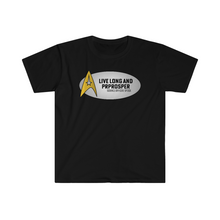Load image into Gallery viewer, Captains Catchphrases Live Long and Prosper Unisex Softstyle T-Shirt