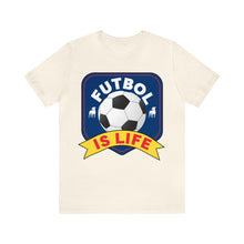 Load image into Gallery viewer, Futbol Is Life Unisex Jersey Crew Neck T-shirt