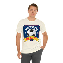 Load image into Gallery viewer, Futbol Is Life Unisex Jersey Crew Neck T-shirt