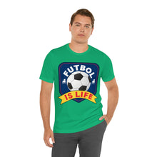 Load image into Gallery viewer, Futbol Is Life Unisex Jersey Crew Neck T-shirt