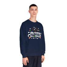 Load image into Gallery viewer, Merry Christmas Antlers Candy Canes Snowflake Unisex NuBlend® Crewneck Sweatshirt