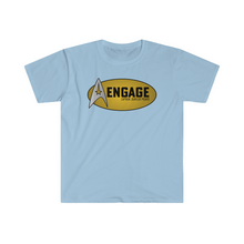Load image into Gallery viewer, Captains Catchphrases Engage Jean Luc Picard Unisex Softstyle T-Shirt
