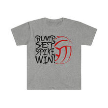 Load image into Gallery viewer, Bump Set Spike Win Volleyball Unisex Softstyle T-Shirt