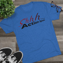 Load image into Gallery viewer, Shhh Action Speaks Unisex Tri-Blend Crew Tee