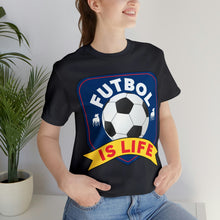 Load image into Gallery viewer, Futbol Is Life Unisex Jersey Crew Neck T-shirt