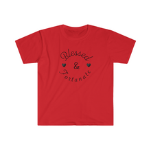 Load image into Gallery viewer, Blessed and Fortunate Mothers Day Unisex Softstyle T-Shirt