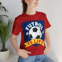 Load image into Gallery viewer, Futbol Is Life Unisex Jersey Crew Neck T-shirt
