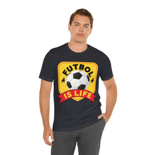 Load image into Gallery viewer, Futbol Is Life Unisex Jersey Crew Neck T-shirt