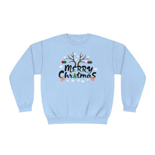 Load image into Gallery viewer, Merry Christmas Antlers Candy Canes Snowflake Unisex NuBlend® Crewneck Sweatshirt