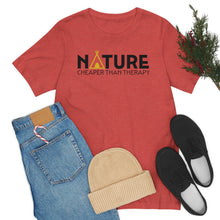 Load image into Gallery viewer, Nature Cheaper Than Therapy Motivational Soft Unisex Jersey Short Sleeve Tee