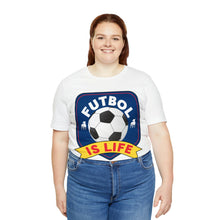 Load image into Gallery viewer, Futbol Is Life Unisex Jersey Crew Neck T-shirt