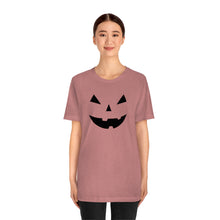 Load image into Gallery viewer, Halloween Pumpkin Face Unisex Jersey Short Sleeve Tee