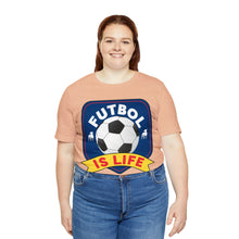 Load image into Gallery viewer, Futbol Is Life Unisex Jersey Crew Neck T-shirt