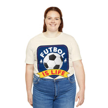 Load image into Gallery viewer, Futbol Is Life Unisex Jersey Crew Neck T-shirt