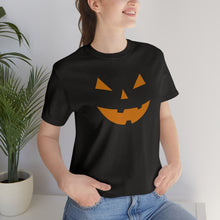 Load image into Gallery viewer, Halloween Pumpkin Face Unisex Jersey Short Sleeve Tee