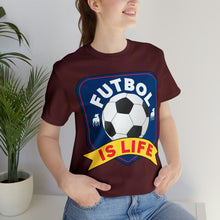 Load image into Gallery viewer, Futbol Is Life Unisex Jersey Crew Neck T-shirt