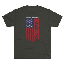 Load image into Gallery viewer, Transformational Health Coach Flag Unisex Tri-Blend Crew Tee