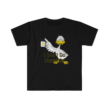 Load image into Gallery viewer, I Don’t Do Mornings Tried Duck drinking coffee Unisex Softstyle T-Shirt