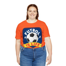 Load image into Gallery viewer, Futbol Is Life Unisex Jersey Crew Neck T-shirt