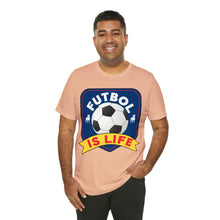 Load image into Gallery viewer, Futbol Is Life Unisex Jersey Crew Neck T-shirt