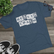 Load image into Gallery viewer, Health Coach Grunge Panels Motivational Men's Tri-Blend Crew Tee