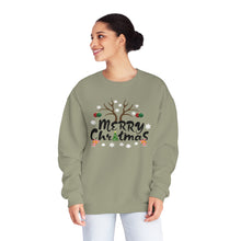 Load image into Gallery viewer, Merry Christmas Antlers Candy Canes Snowflake Unisex NuBlend® Crewneck Sweatshirt