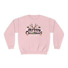 Load image into Gallery viewer, Merry Christmas Antlers Candy Canes Snowflake Unisex NuBlend® Crewneck Sweatshirt