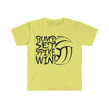 Load image into Gallery viewer, Bump Set Spike Win Volleyball Unisex Softstyle T-Shirt