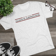 Load image into Gallery viewer, Never Done Always Improving Men's Tri-Blend Crew Tee