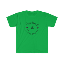 Load image into Gallery viewer, Blessed and Fortunate Mothers Day Unisex Softstyle T-Shirt