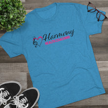 Load image into Gallery viewer, Harmony Health Coaching Unisex Tri-Blend Crew Tee